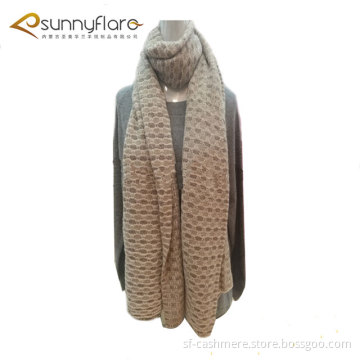 new style 100% cashmere golden silk thread pattern knitted scarf shawl